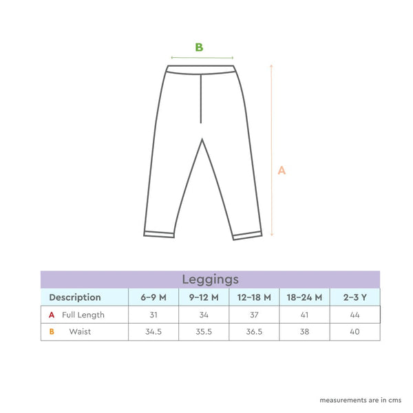 100% Cotton Full Length Girl Leggings, Grey