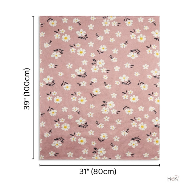 Petel Pink 100% Cotton Knitted All Season AC Blanket 0- 2 years
