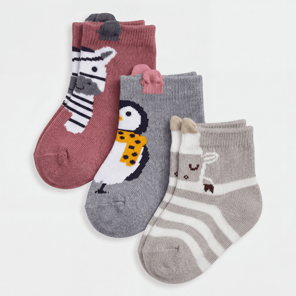 Mini Paw Baby Socks Pack of 3 | 0-6 Months & 6-12 Months