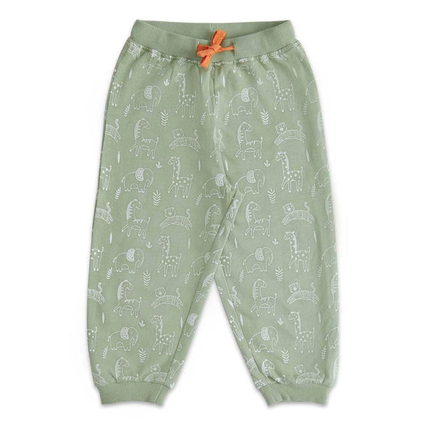 100% Cotton Full Length Boy Joggers, Green