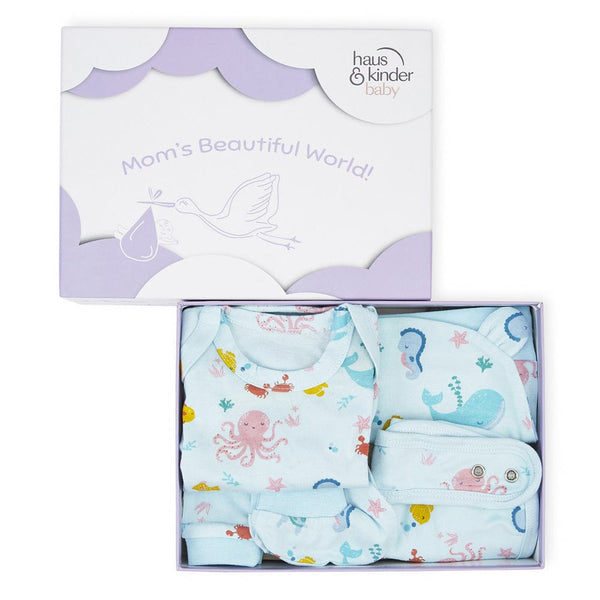 Vitamin Sea 100% Cotton Adorable Attire Gift Set Pack of 5 0 - 3 Months