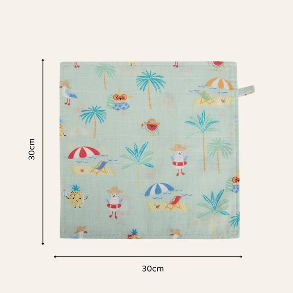 Tropical Twist 100% Cotton Pack of 5 Wash Cloth 0 - 12 Months
