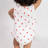 Baby Hearts Cotton Romper- White and Red
