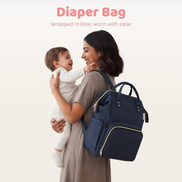 Navy Chic Diaper Bag Backpack (Capacity - 20L)