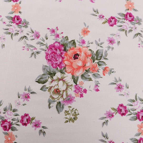 Greek Garden Romance, 100% Cotton Double Bedsheet, 144 TC, Orange
