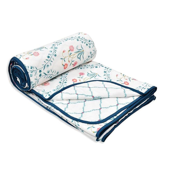 Pink Blossom Reversible AC Blanket - Pink & Blue