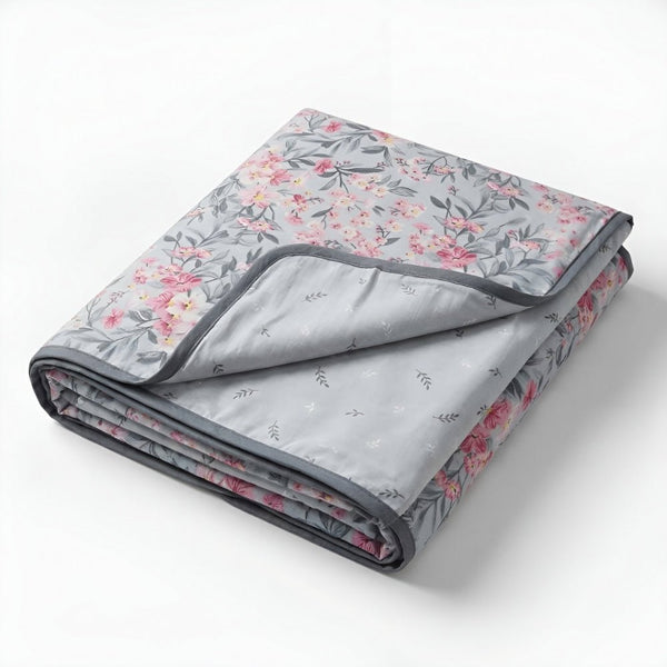 Moments 100% Cotton Reversible Double Dohar Set Of 1, Grey