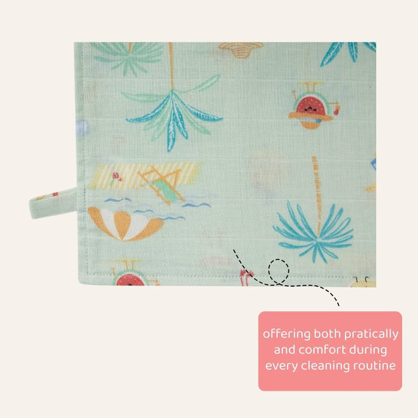 Tropical Twist 100% Cotton Pack of 5 Wash Cloth 0 - 12 Months