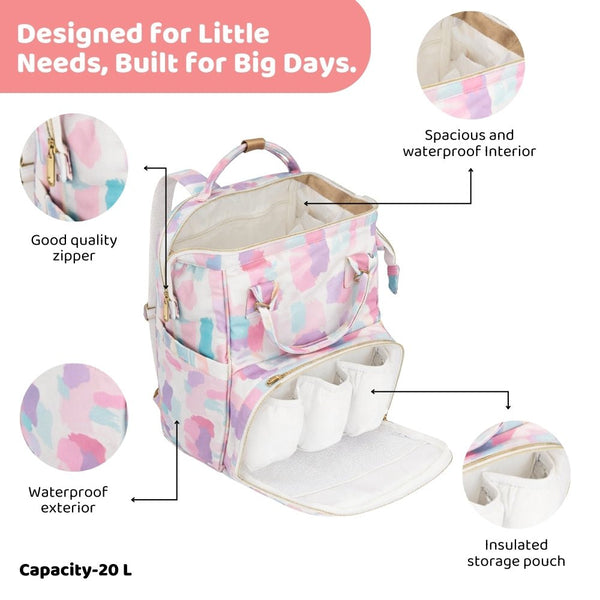 Color Splash, Art on Canvas - Chic Diaper Bag Backpack for New Moms