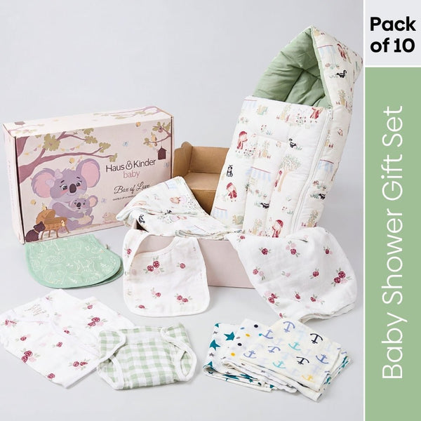 Scarlet on Adventure 100% Cotton Box Of Love Baby Essentials Pack of 10