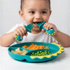 Baby Dino Silicon Suction Feeding Set-Plate With Spoon and Fork, (4Months+)