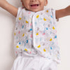 100% Cotton Muslin Vest Pack of 2 - Woodland Animal & Elephant