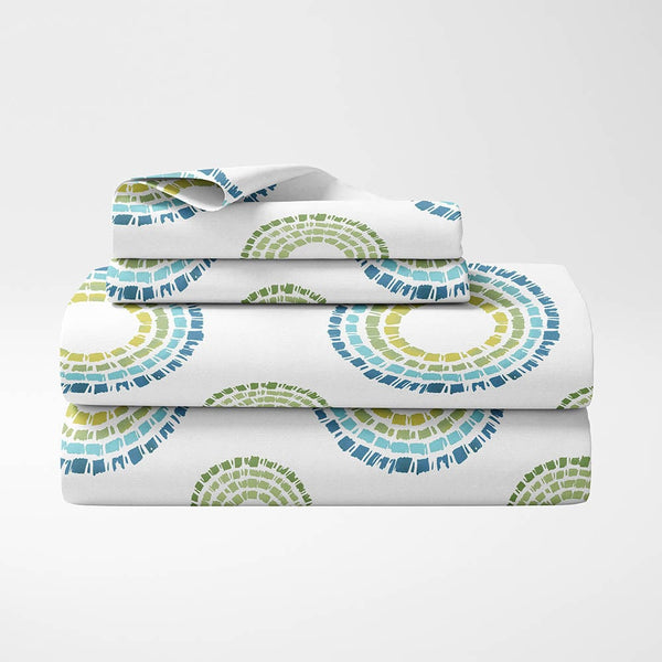 Radiant Circles 100% Cotton Double Bedsheet, 144 TC