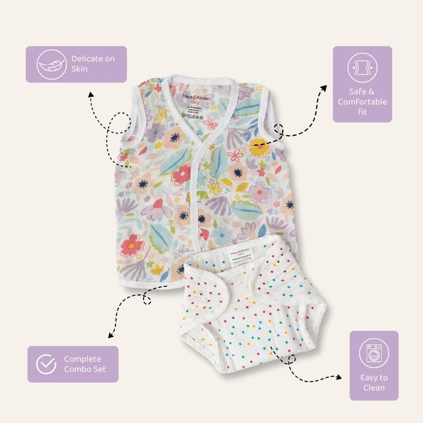 Breeze Baby Vests and nappies Pack of 3 sets - Blooming child