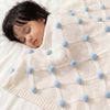 Whimsical Pom Pom 100%cotton knitted Summer AC blanket 0- 3 years