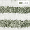 Plush Microfiber Stripe Bathmat, Sage Green