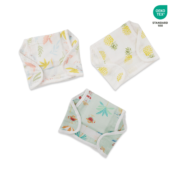 Tropical Twist 100% Cotton Pack of 3 Nappies