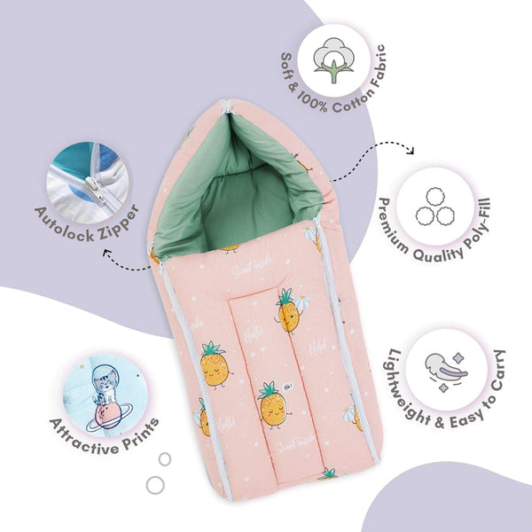 Pineapple Samba 100% Cotton Carrier Nest cum sleeping bag 0- 3 Months Lightweight
