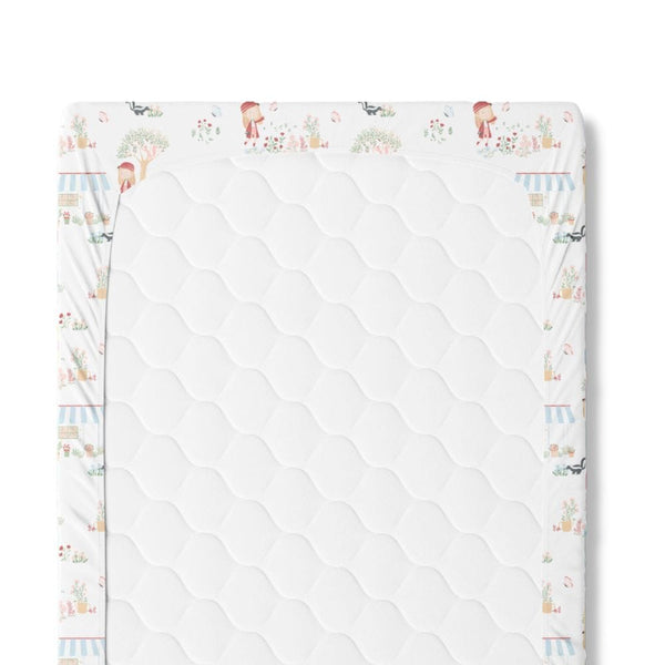 Scarlet in garden 100% Cotton Fitted Crib Sheet 0 - 1 years