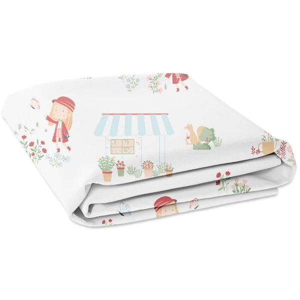 Scarlet in garden 100% Cotton Fitted Crib Sheet 0 - 1 years