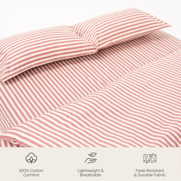 Akatsuchi Stripe, 100% Cotton King Size Bedsheet, 186 TC