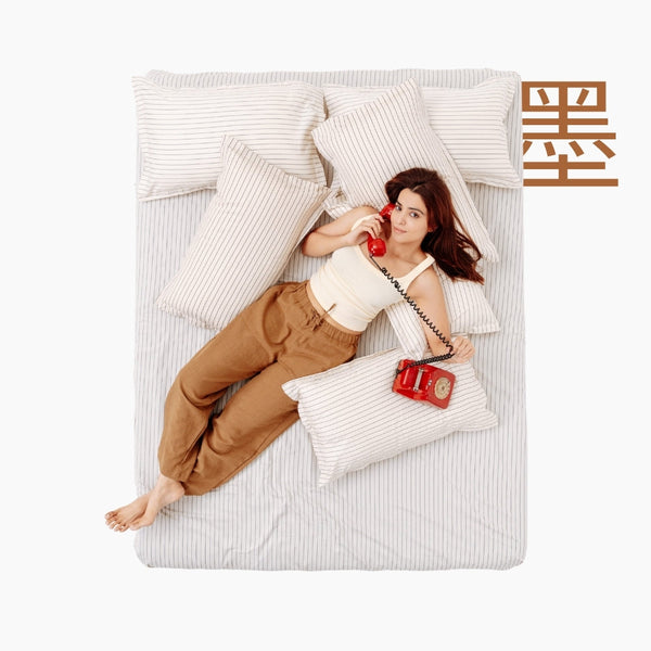 Sumi Stripe 100% Cotton Double Bedsheet, 186TC
