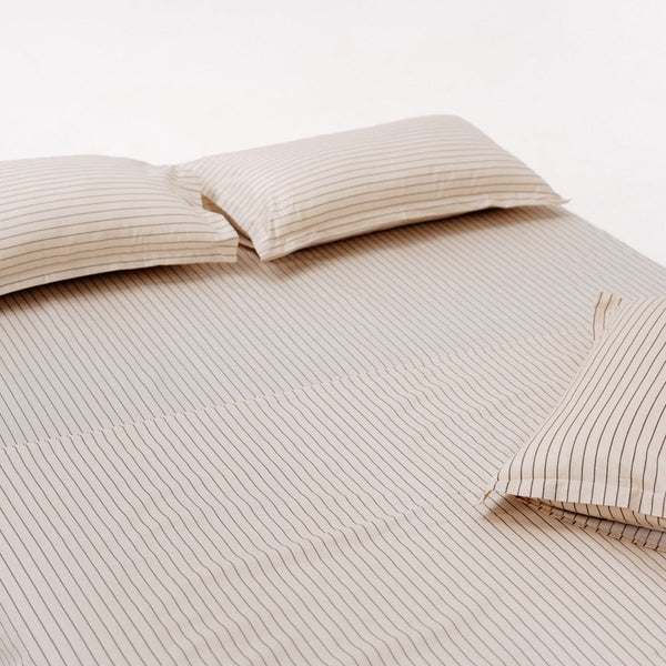 Sumi Stripe 100% Cotton Double Bedsheet, 186TC