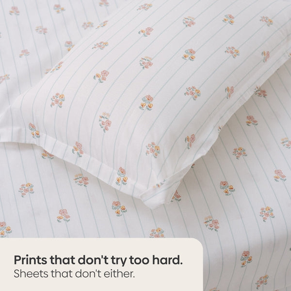 Kohana Stripe, 100% Cotton King Size Bedsheet, 186 TC