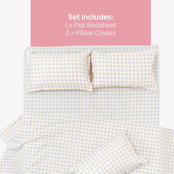 Awairo Check, 100% Cotton King Size Bedsheet, 186 TC