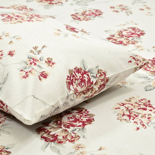 English Rose Reverie Single Flat Size Bedsheet, 186 TC