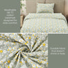 Verdant Whispers of Giverny Single Fitted Size Bedsheet, 186 TC