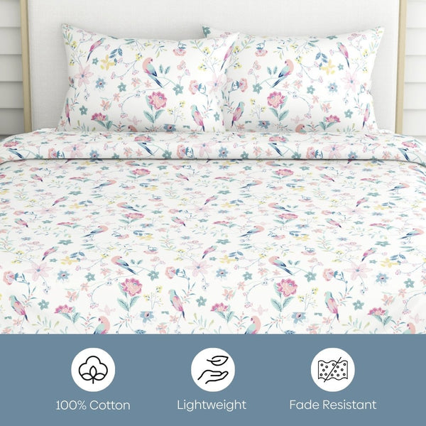 Exotic Wings, 100% Cotton King Bedsheet, 186 TC
