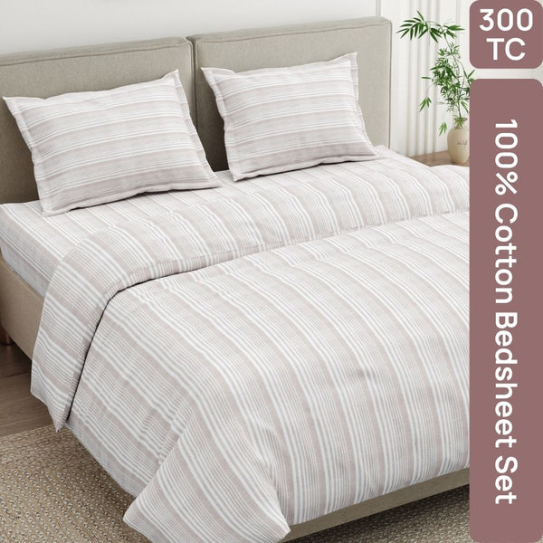 Verde Luxe 100% Cotton King Size Bedsheet, 300 TC