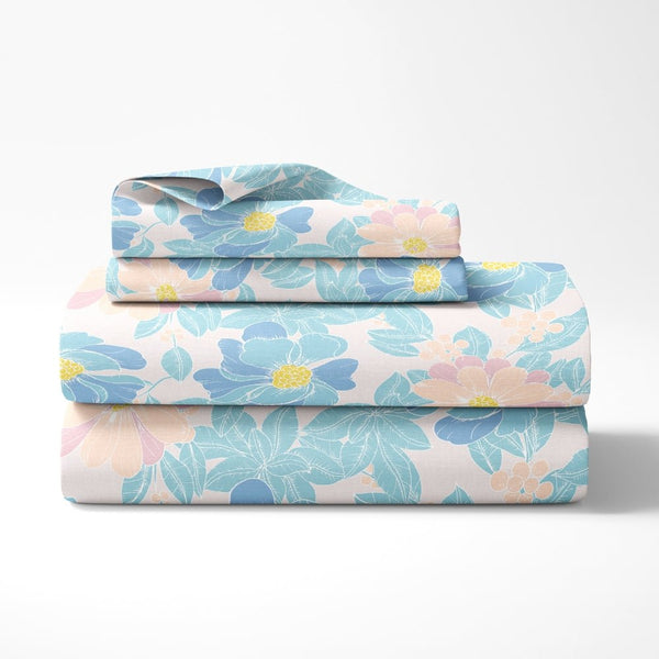 Petal Veil 100% Combed Cotton 144 TC King Flat Bedsheet