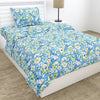 Everbelle 100% Cotton Single Flat 186 TC Bedsheet, Blue