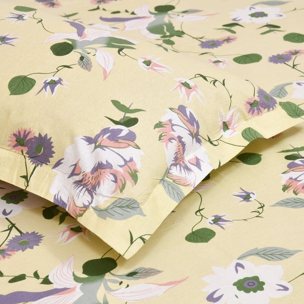 Bold Floral 100% Cotton Double Bedsheet, 144 TC