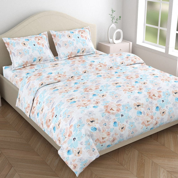 300 TC Satin Royale Bedsheet Aurelia Petals, Multicolor