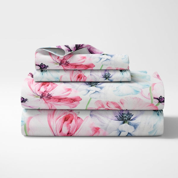 300 TC Satin Royale Bedsheet Floreal Mystique, Multicolor