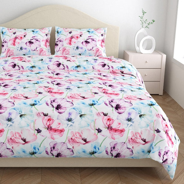 300 TC Satin Royale Bedsheet Floreal Mystique, Multicolor