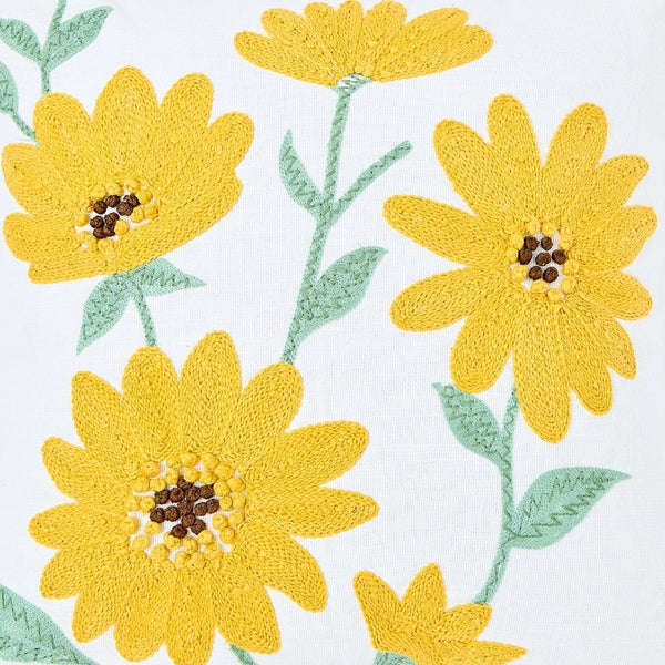 Canopy Gold Embroidered Cushion Cover Pack of 1, Mustard