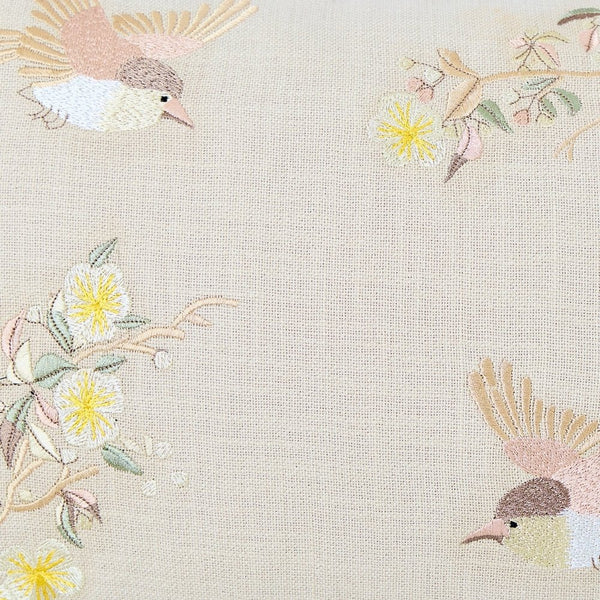 Meadowbrook Wing Embroidered Cushion Cover Pack of 1, Beige