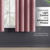 Blackout Solid With Embossed Design Elysian Bloom Pack Of 2 Curtain, Rose