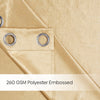 Blackout Solid With Embossed Design Earthveil Pack Of 2 Curtain, Beige
