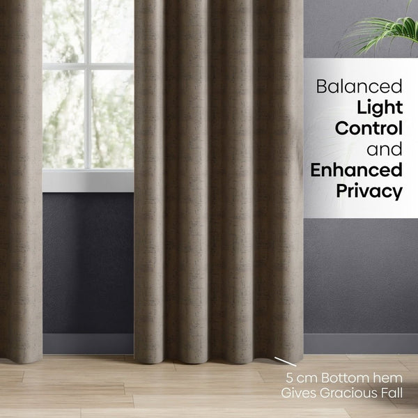 Blackout Solid With Embossed Design Earthveil Pack Of 2 Curtain, Metal Grey