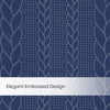 Blackout Solid With Embossed Design Cordova Pack Of 2 Curtain, Navy