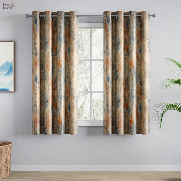 Blackout Digital Printed Pack Of 2 Curtain Fresco Drift, Multicolor