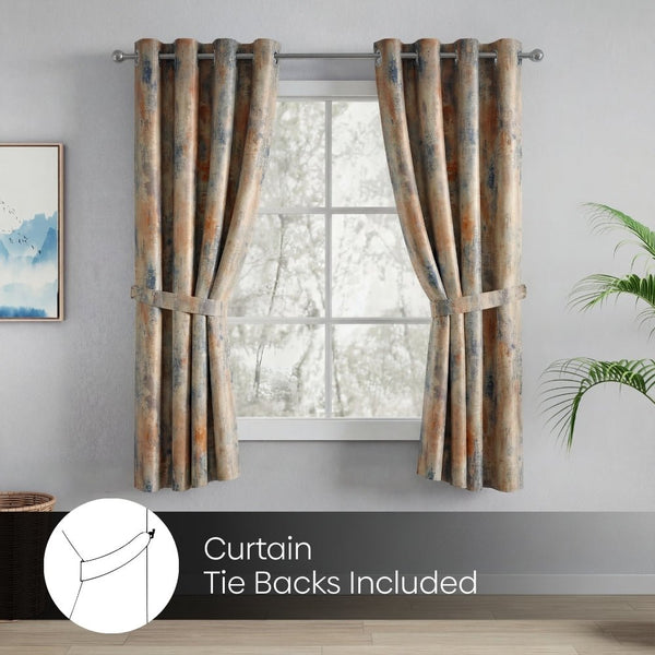 Blackout Digital Printed Pack Of 2 Curtain Fresco Drift, Multicolor