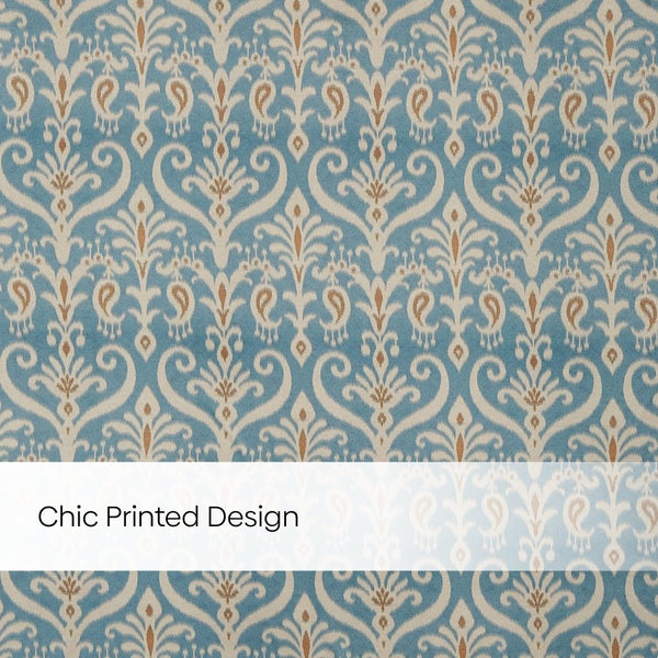 Blackout Digital Printed Pack Of 2 Curtain Cerulean Court, Blue