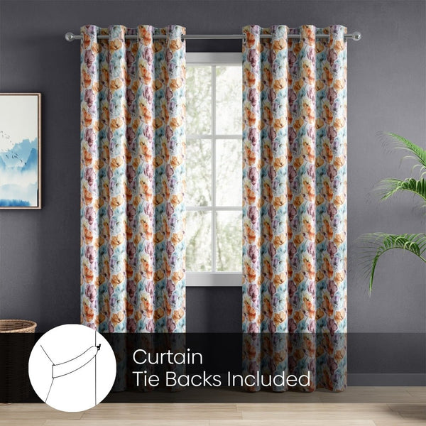 Royal Garden Blackout Printed Curtain Pack Of 2, Multicolor