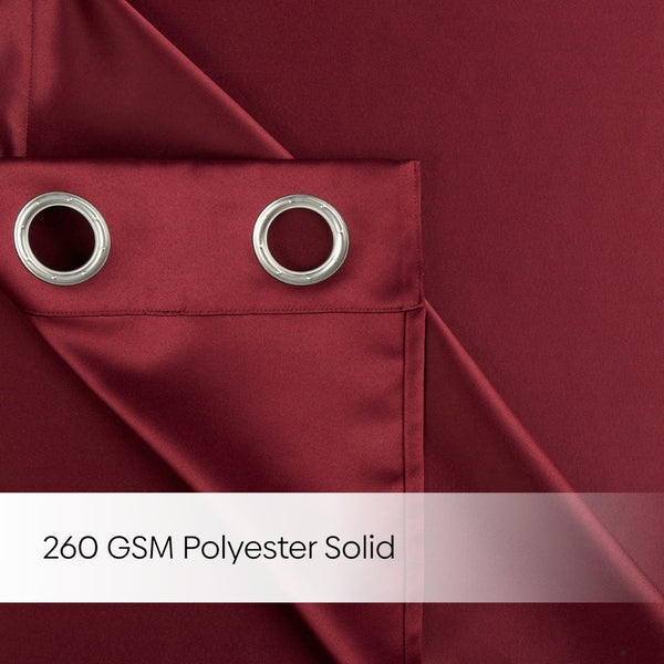 Blackout Solid Essential Drape Pack Of 2 Curtain, Crimson